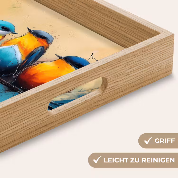 Tablett - Vögel - Bunt - Zweig - Abstrakt — 8