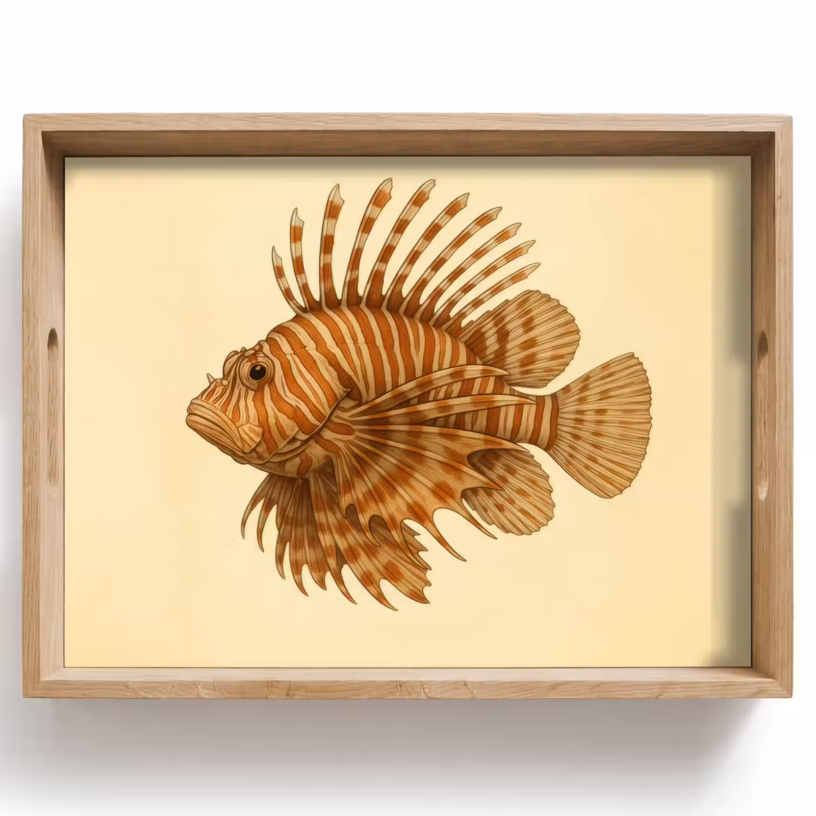 Tablett - Streifen - Fisch - Rund - Stacheln — 1