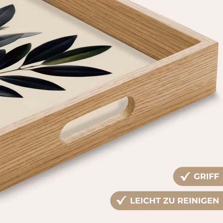 Tablett - Ovalförmige Blätter - Tiefgrün - Symmetrisch — 8