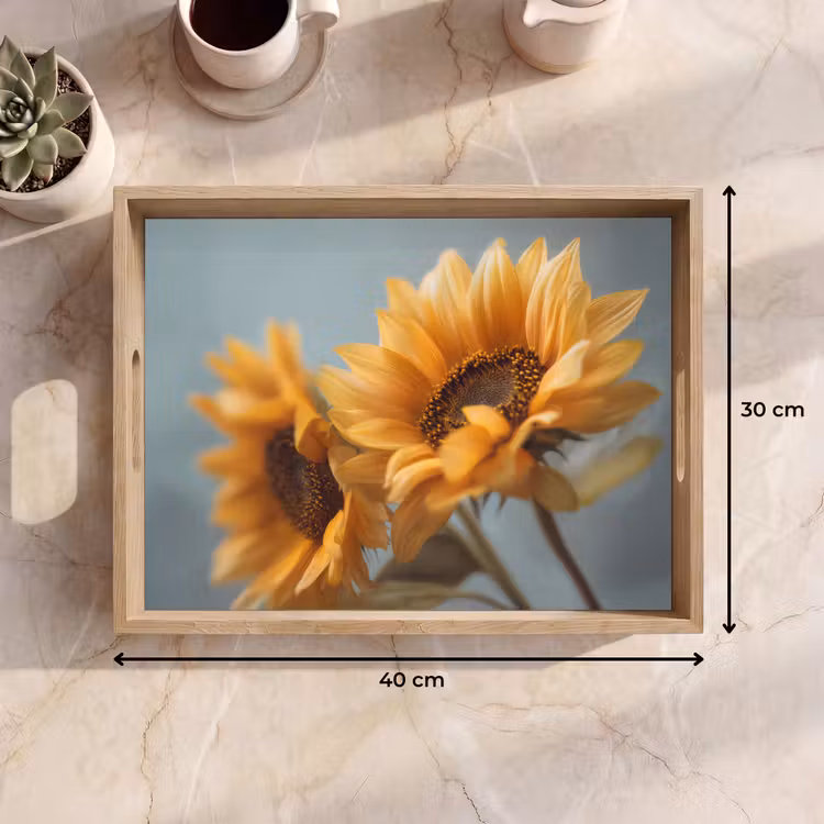 Tablett - Sonnenblumen - Gelb - Unscharf — 7