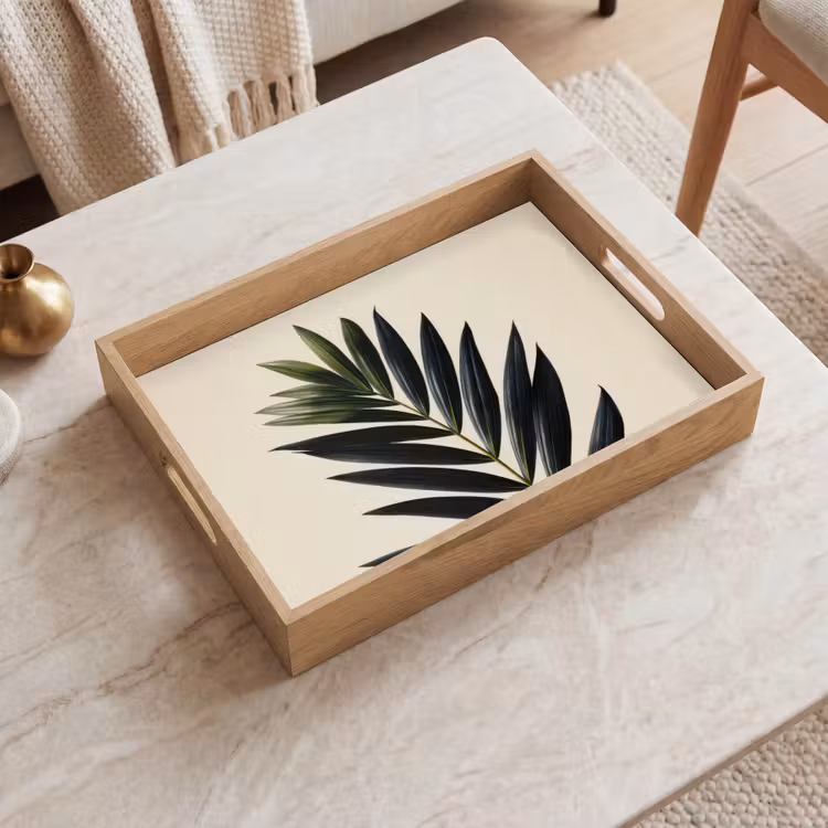 Tablett - Palmblatt - Dunkle Blätter - Dezent — 2