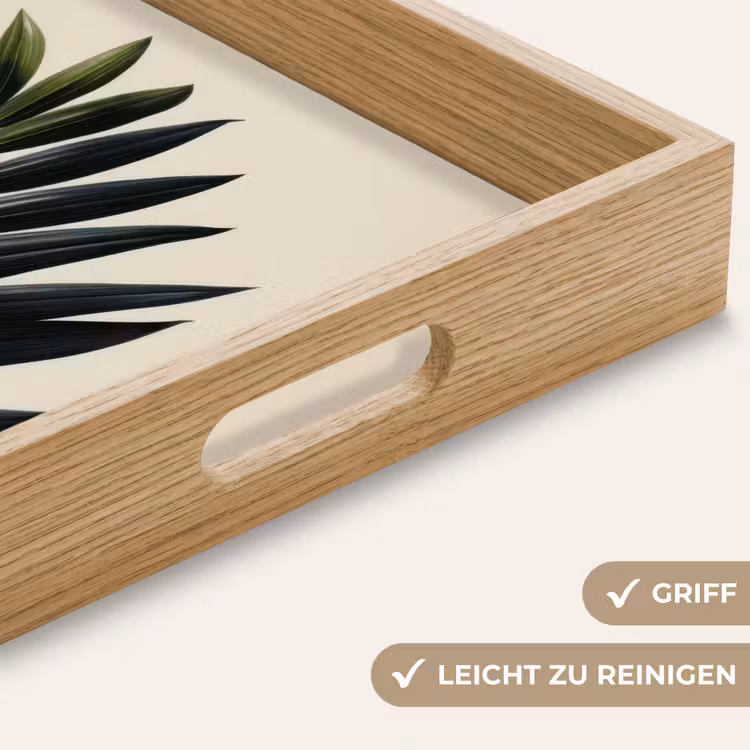 Tablett - Palmblatt - Dunkle Blätter - Dezent — 8