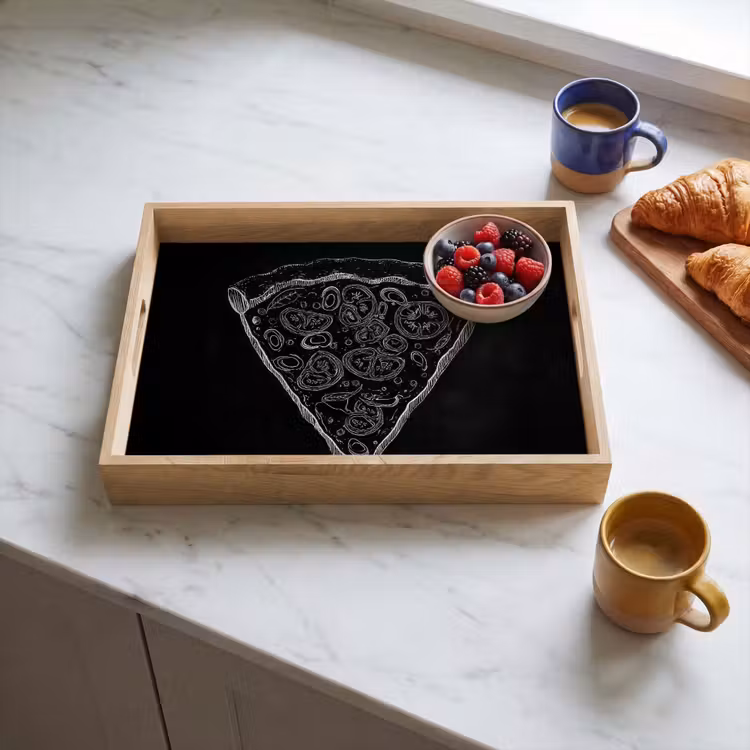 Tablett - Pizzatipp - Belag - Kreidezeichnung — 3
