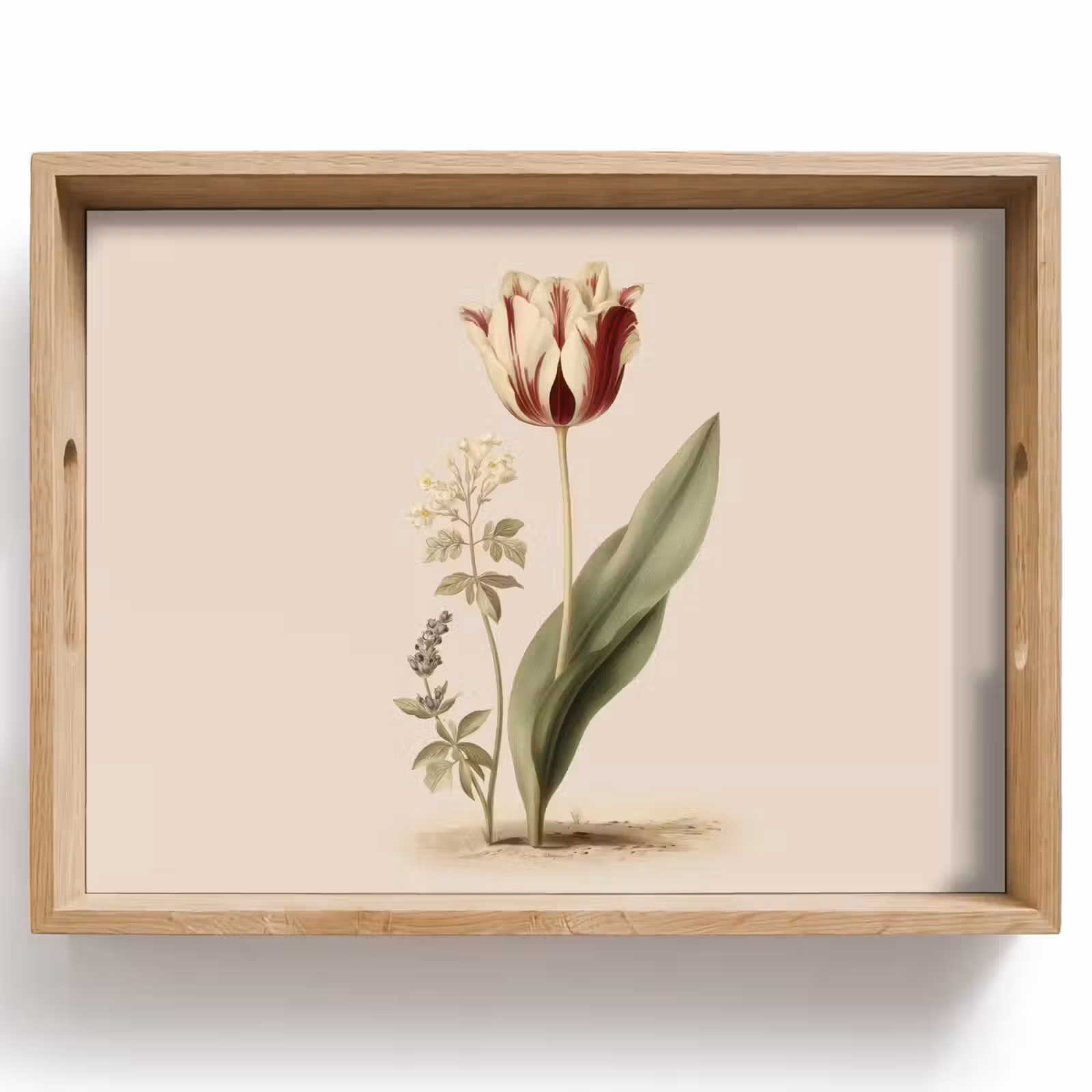 Tablett - Tulpe - Minimalistisch - Beige — 1