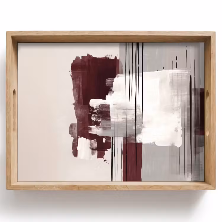 Tablett - Pinselstriche - Abstrakt - Linien - Rot — 1