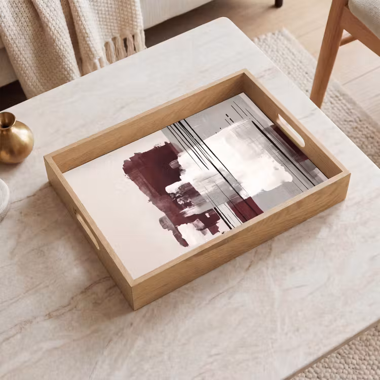 Tablett - Pinselstriche - Abstrakt - Linien - Rot — 2