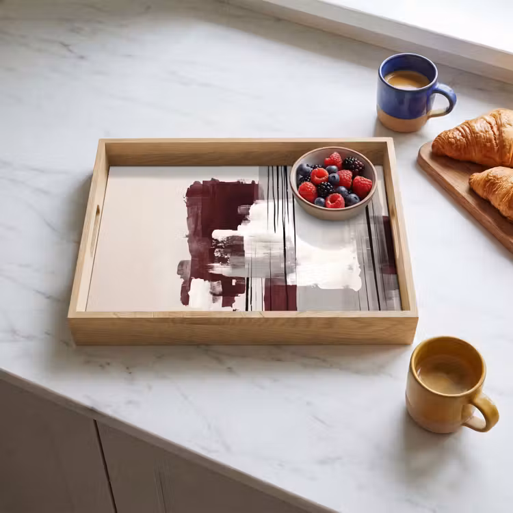 Tablett - Pinselstriche - Abstrakt - Linien - Rot — 3