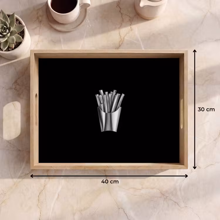 Tablett - Pommes frites - Futuristisch - Silber — 7