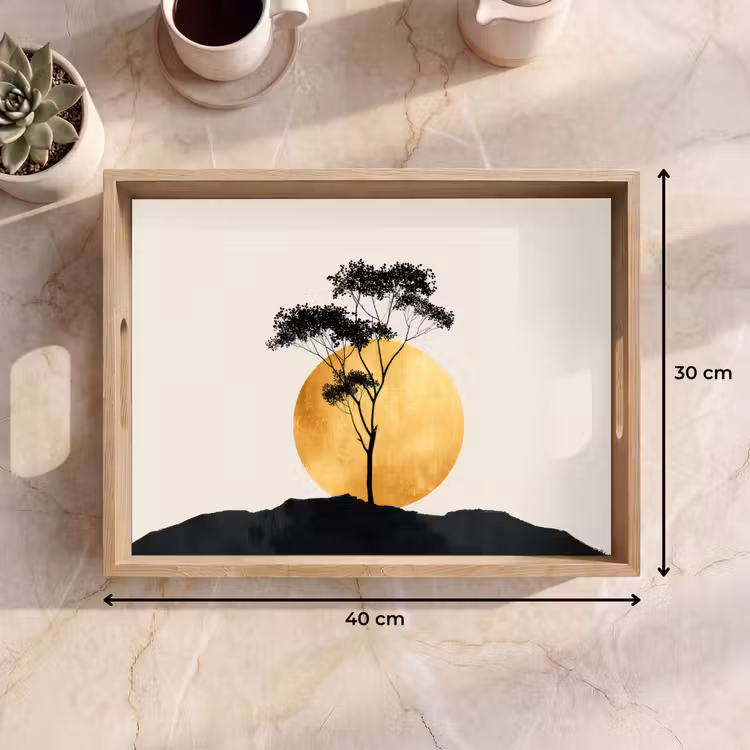 Tablett - Schwarzer Baum - Goldener Kreis - Hügel — 7