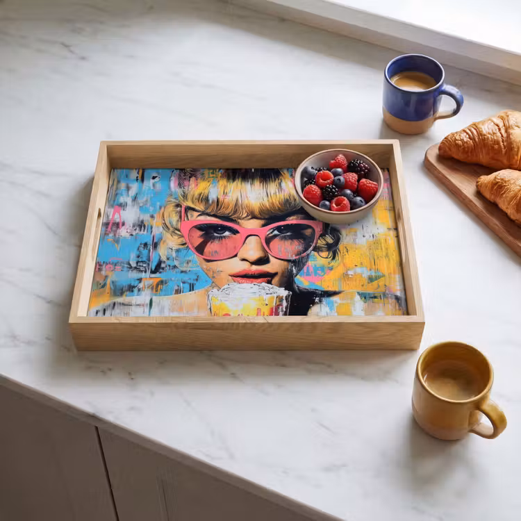 Tablett - Sonnenbrille - Frau - Bunt - Farbspritzer — 3