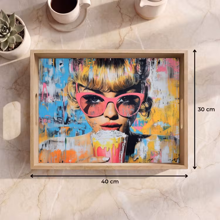 Tablett - Sonnenbrille - Frau - Bunt - Farbspritzer — 7