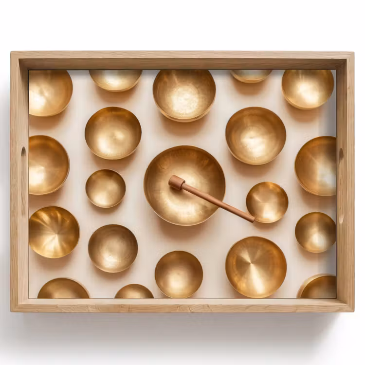 Tablett - Symmetrisch - Gold - Bronze - Balance — 1