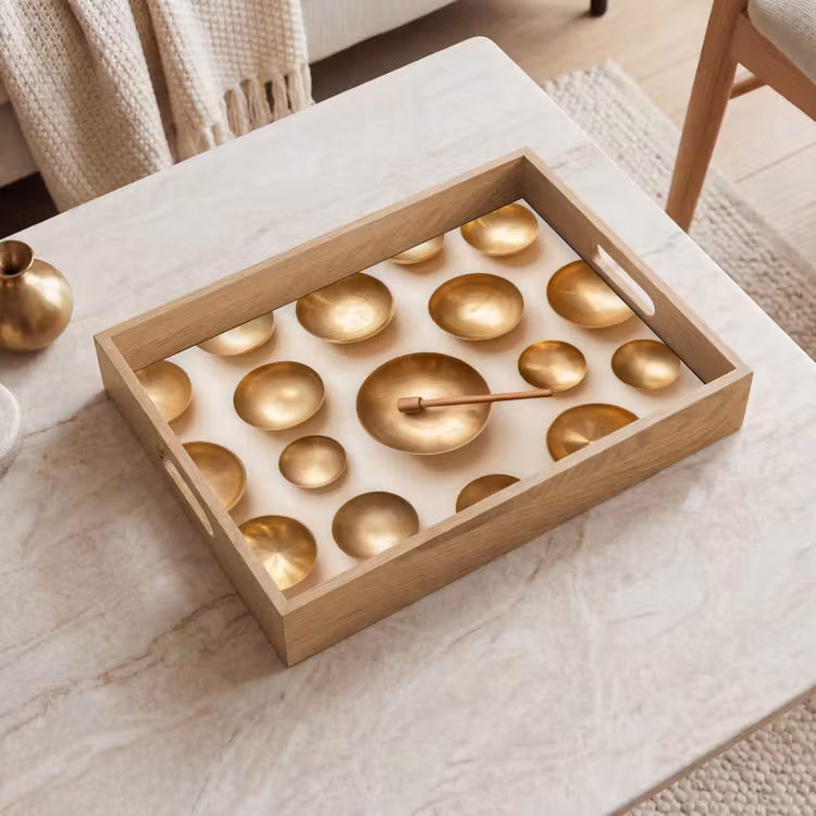 Tablett - Symmetrisch - Gold - Bronze - Balance — 2