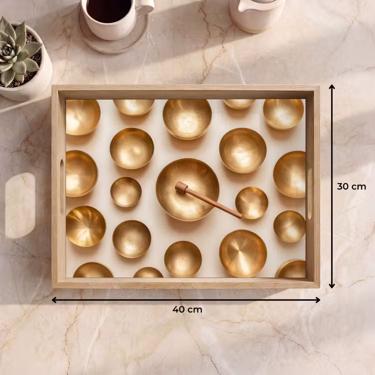 Tablett - Symmetrisch - Gold - Bronze - Balance — 7