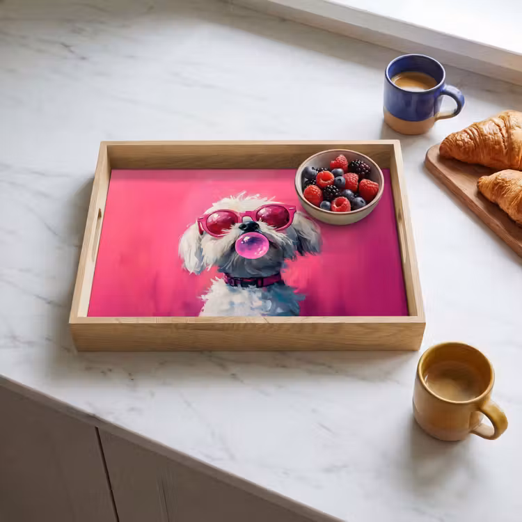 Tablett - Rosa - Hund - Blase — 3