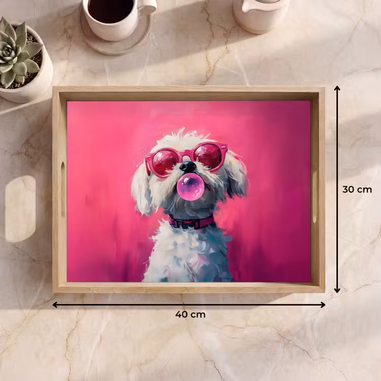 Tablett - Rosa - Hund - Blase — 7