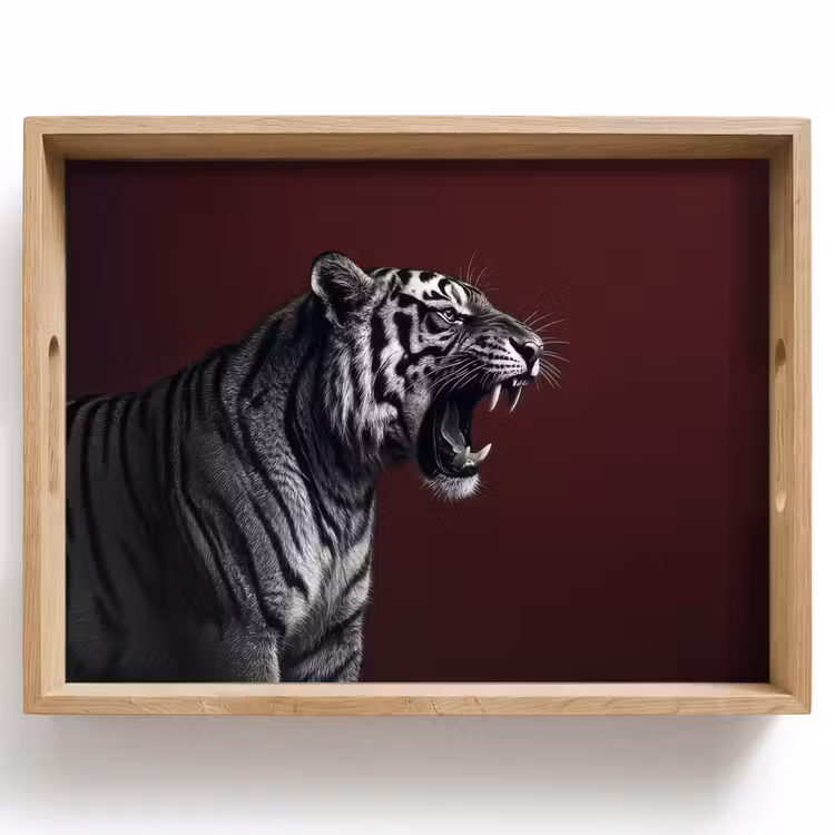 Tablett - Tiger - Brüllen - Bordeaux — 1