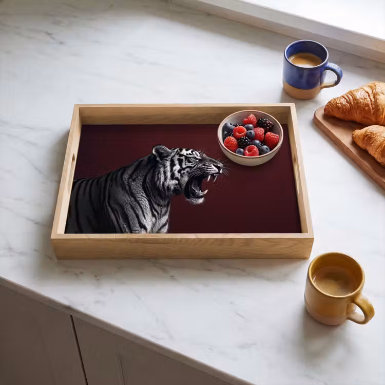 Tablett - Tiger - Brüllen - Bordeaux — 3