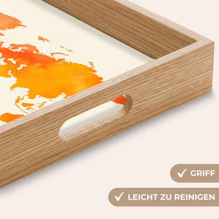 Tablett - Weltkarte - Orange - Farbenfroh — 8