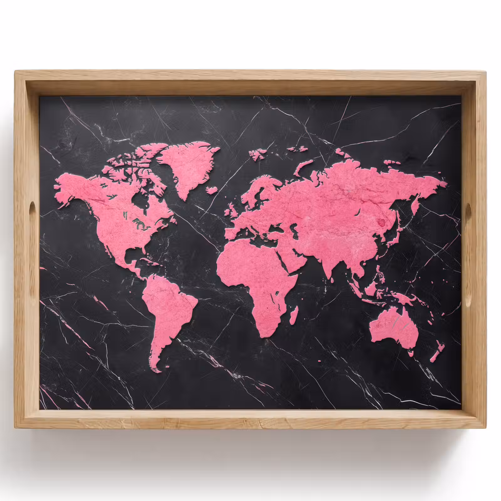 Tablett - Weltkarte - Rosa - Marmor — 1