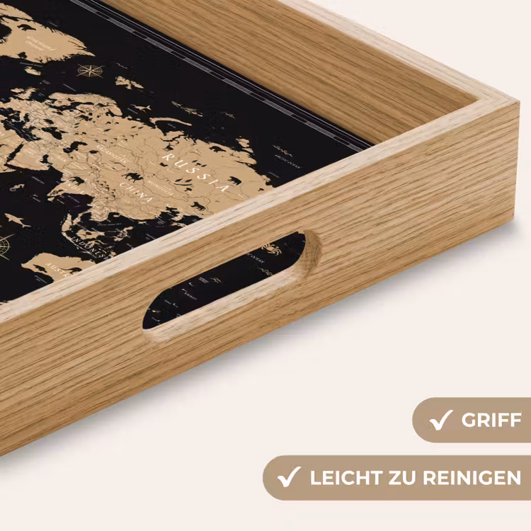 Tablett - Weltkarte - Beige - Schwarz — 8