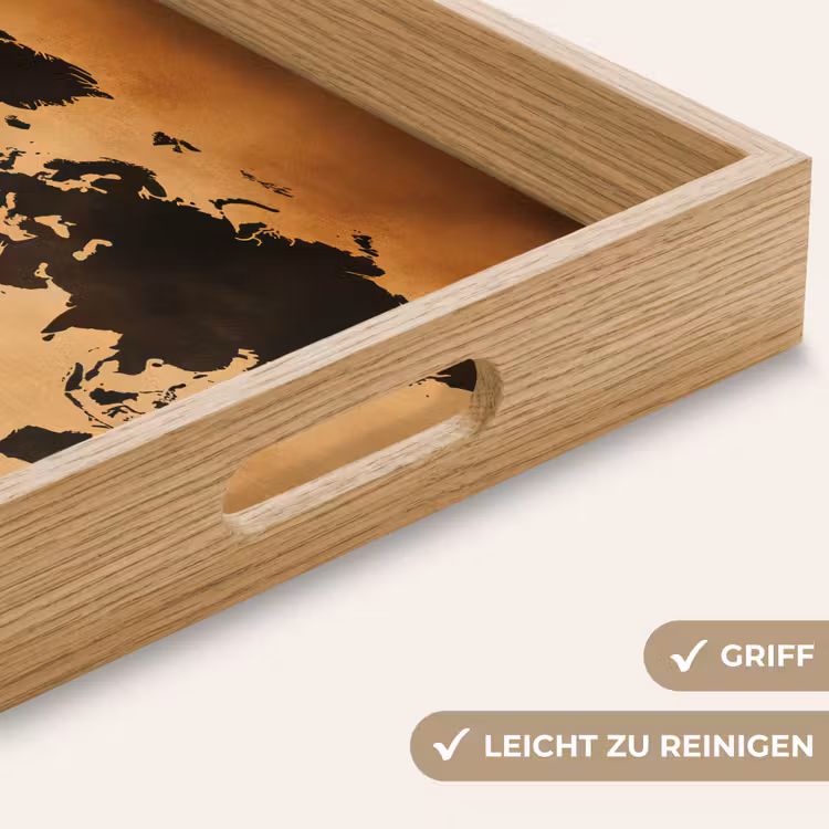 Tablett - Weltkarte - Braun - Karte — 8