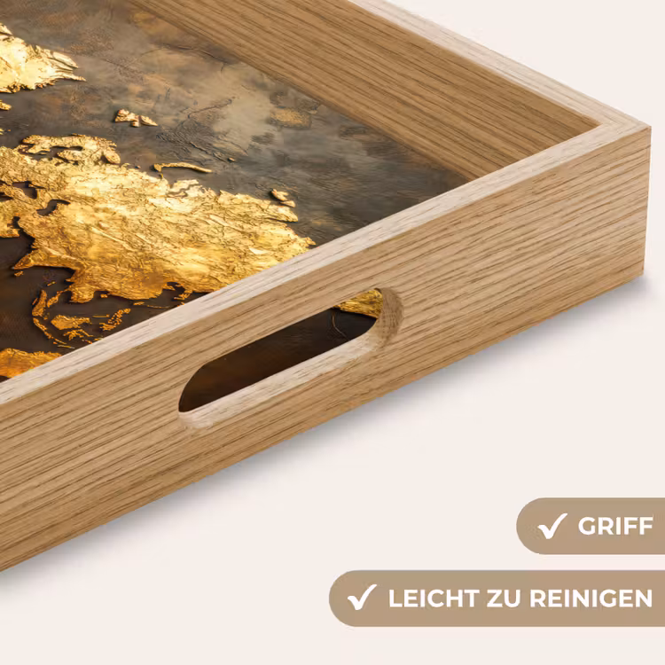 Tablett - Weltkarte - Gold - Rost — 8