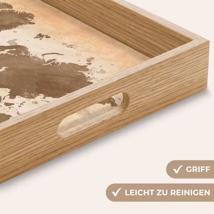 Tablett - Weltkarte - Beige - Braun — 8