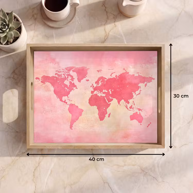 Tablett - Weltkarte - Rosa - Unscharf — 7