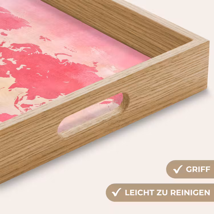 Tablett - Weltkarte - Rosa - Unscharf — 8