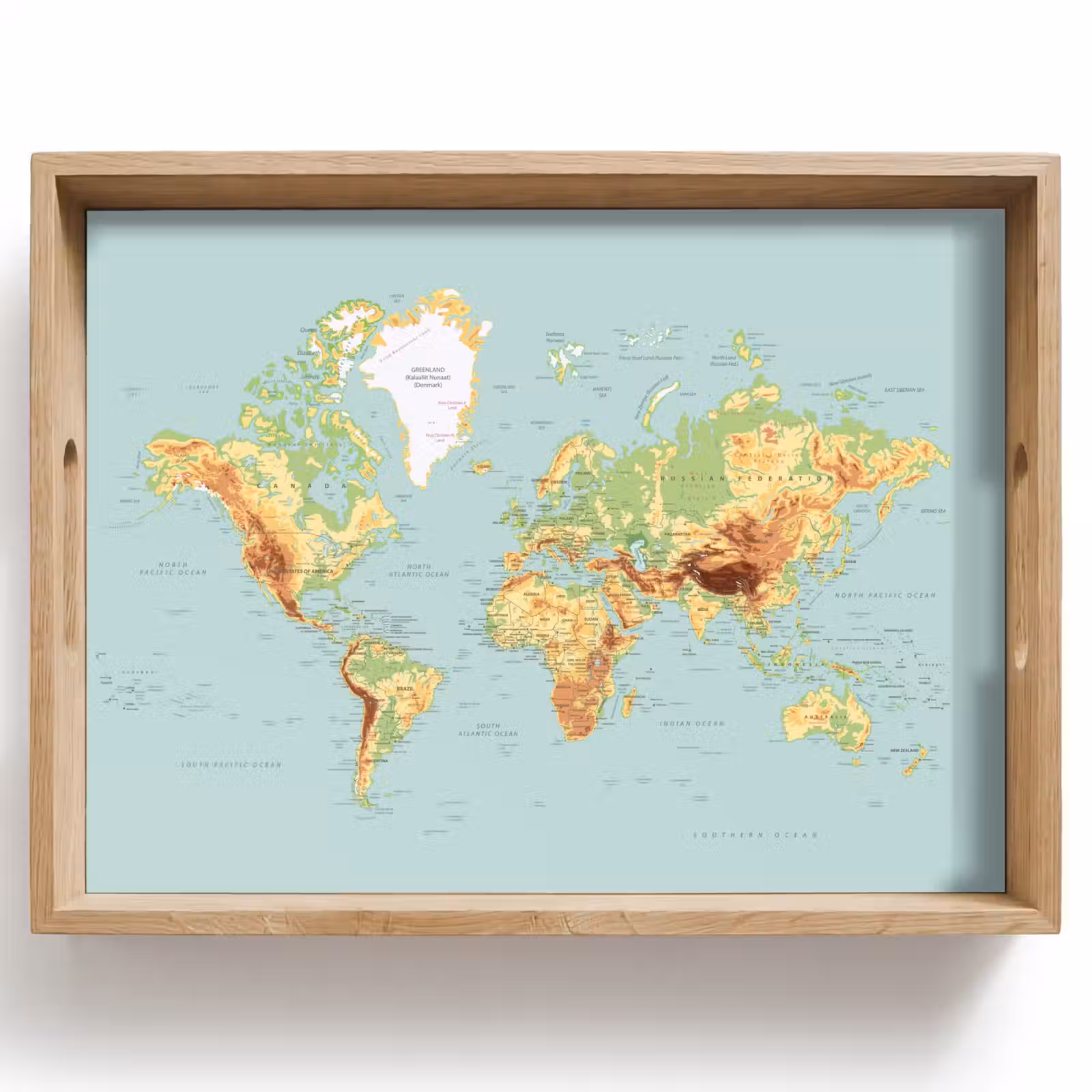 Tablett - Weltkarte - Realistisch - Blau — 1