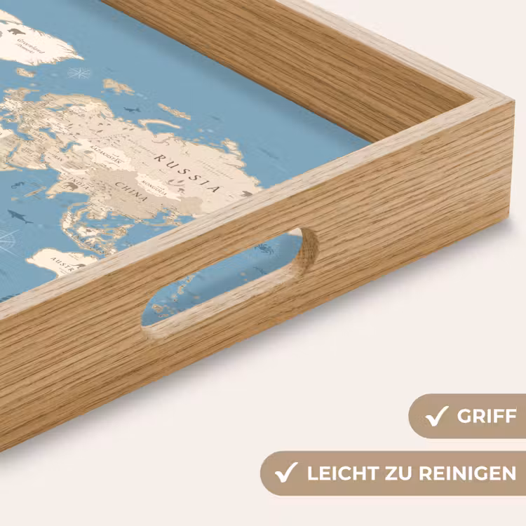 Tablett - Weltkarte - Ozean - Realistisch - Blau — 8