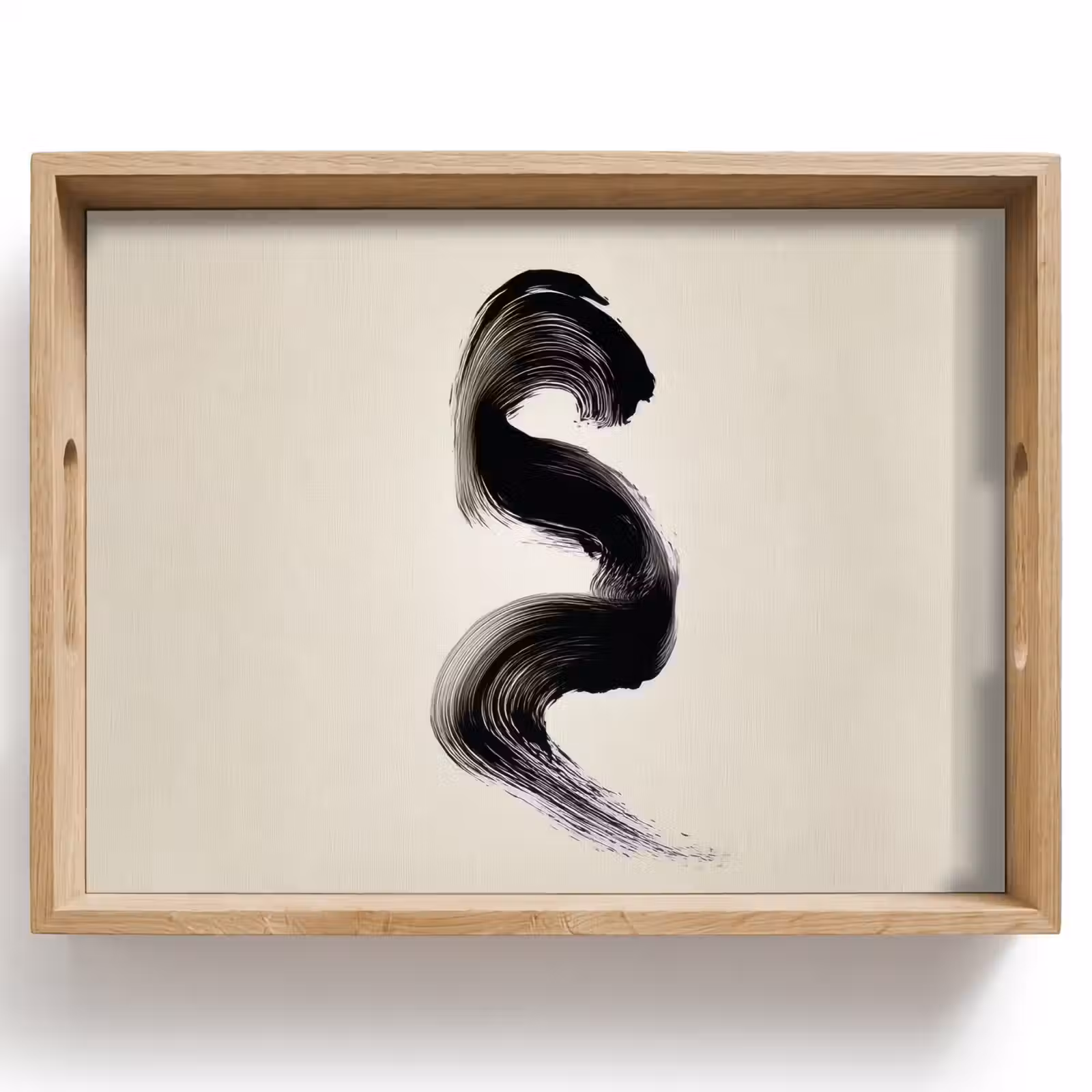 Tablett - Pinselstrich - Schwarz - Minimalistisch — 1