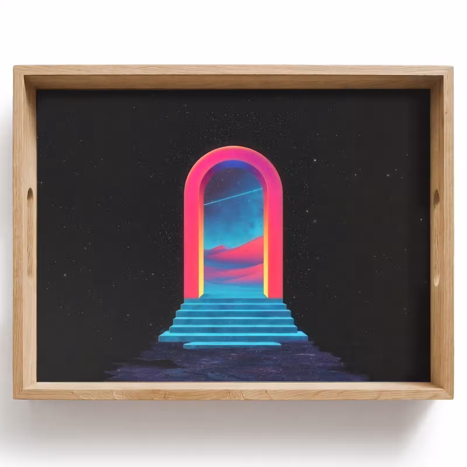 Tablett - Tor - Landschaft - Sternenhimmel - Rosa — 1