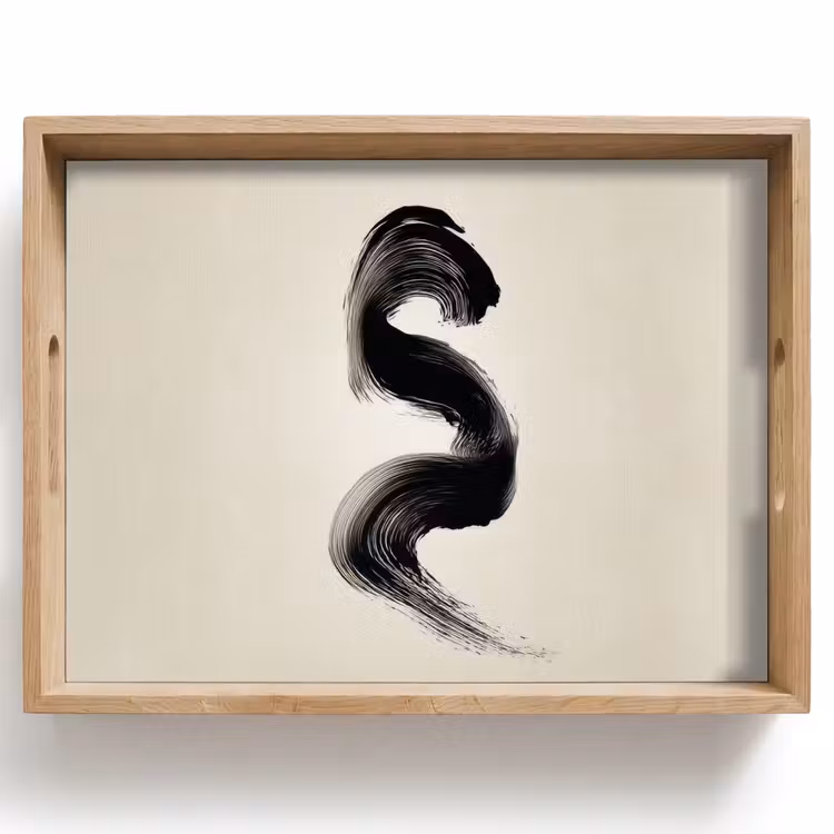 Tablett - Pinselstrich - Schwarz - Minimalistisch — 1