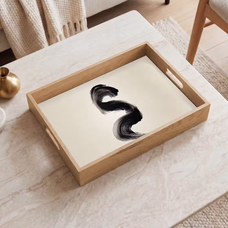 Tablett - Pinselstrich - Schwarz - Minimalistisch — 2