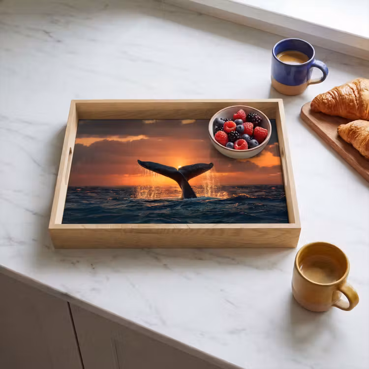 Tablett - Schwanz eines Wals - Wasser - Sonnenuntergang — 3