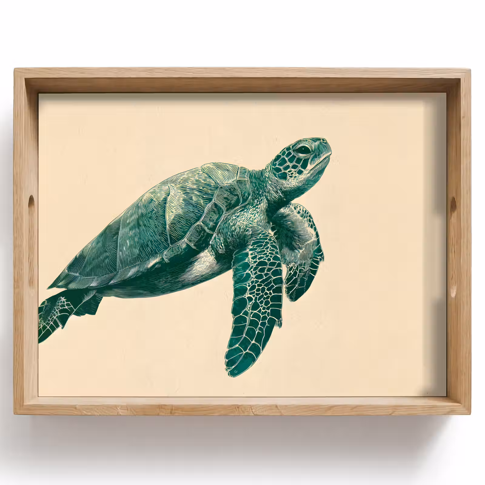 Tablett - Schildkröte - Elegant - Grün - Schild — 1
