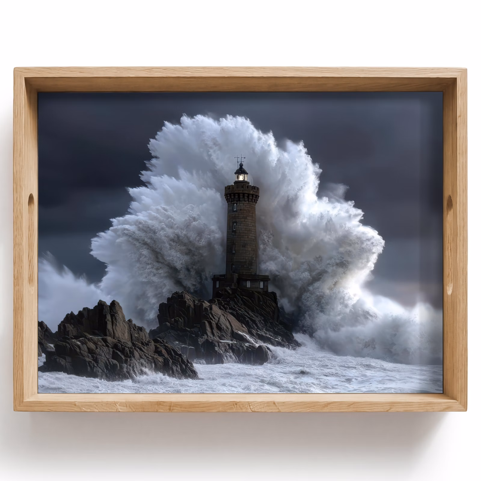 Tablett - Welle - Leuchtturm - Schäumendes Wasser — 1