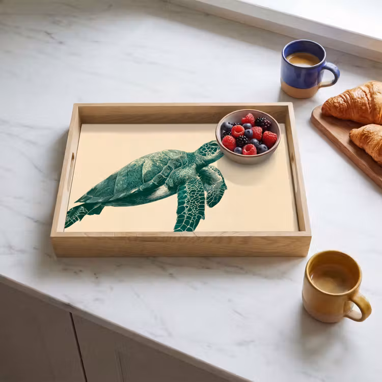 Tablett - Schildkröte - Elegant - Grün - Schild — 3