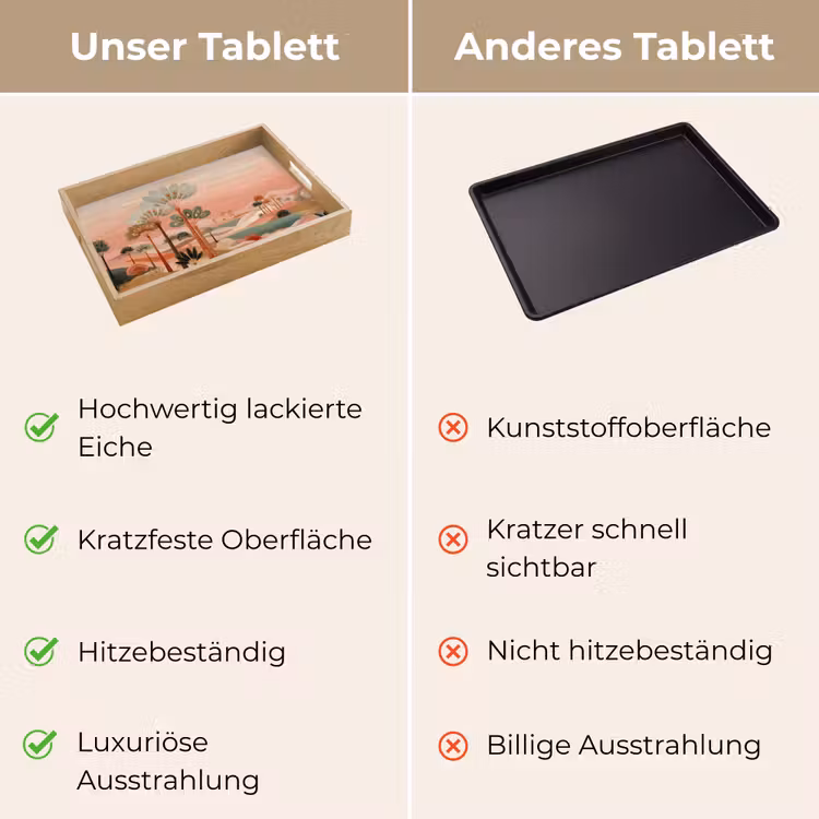 Tablett - Rosa Landschaft - Palmen - Wasser — 9