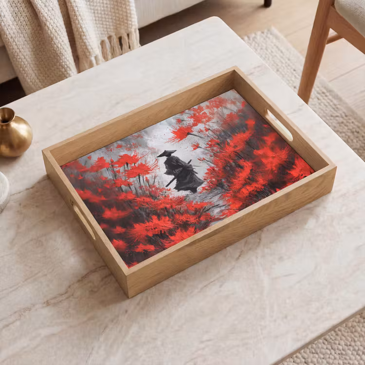 Tablett - Rote Blumen - neblig - Mann — 2