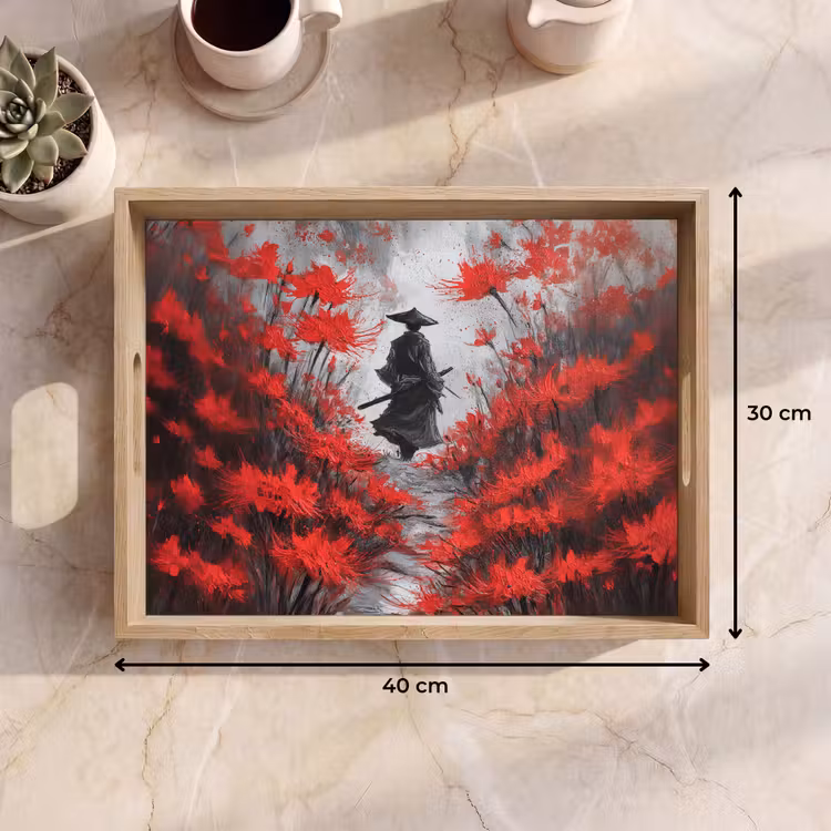 Tablett - Rote Blumen - neblig - Mann — 7