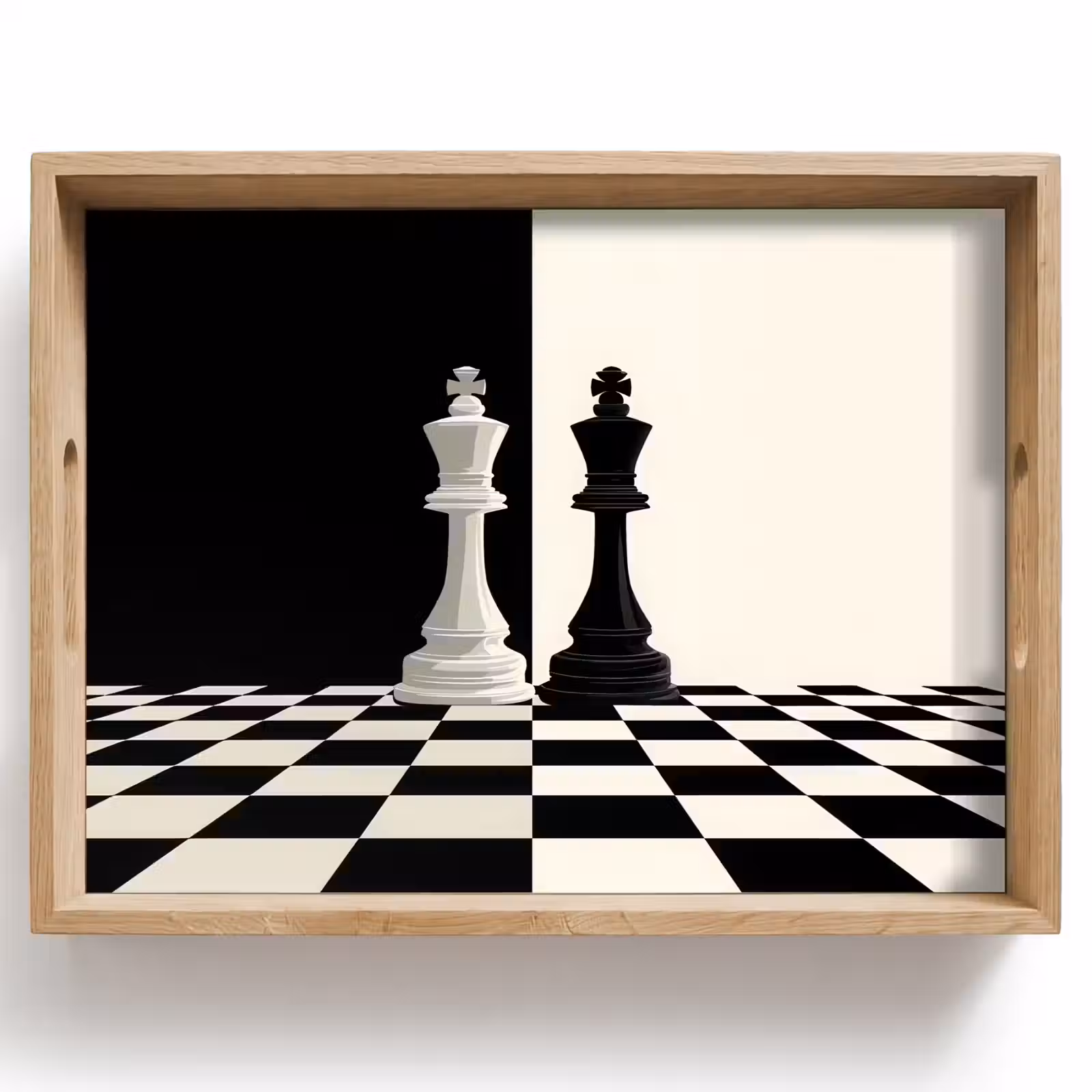 Tablett - Schachfiguren - König - Blockiert - Schwarz — 1