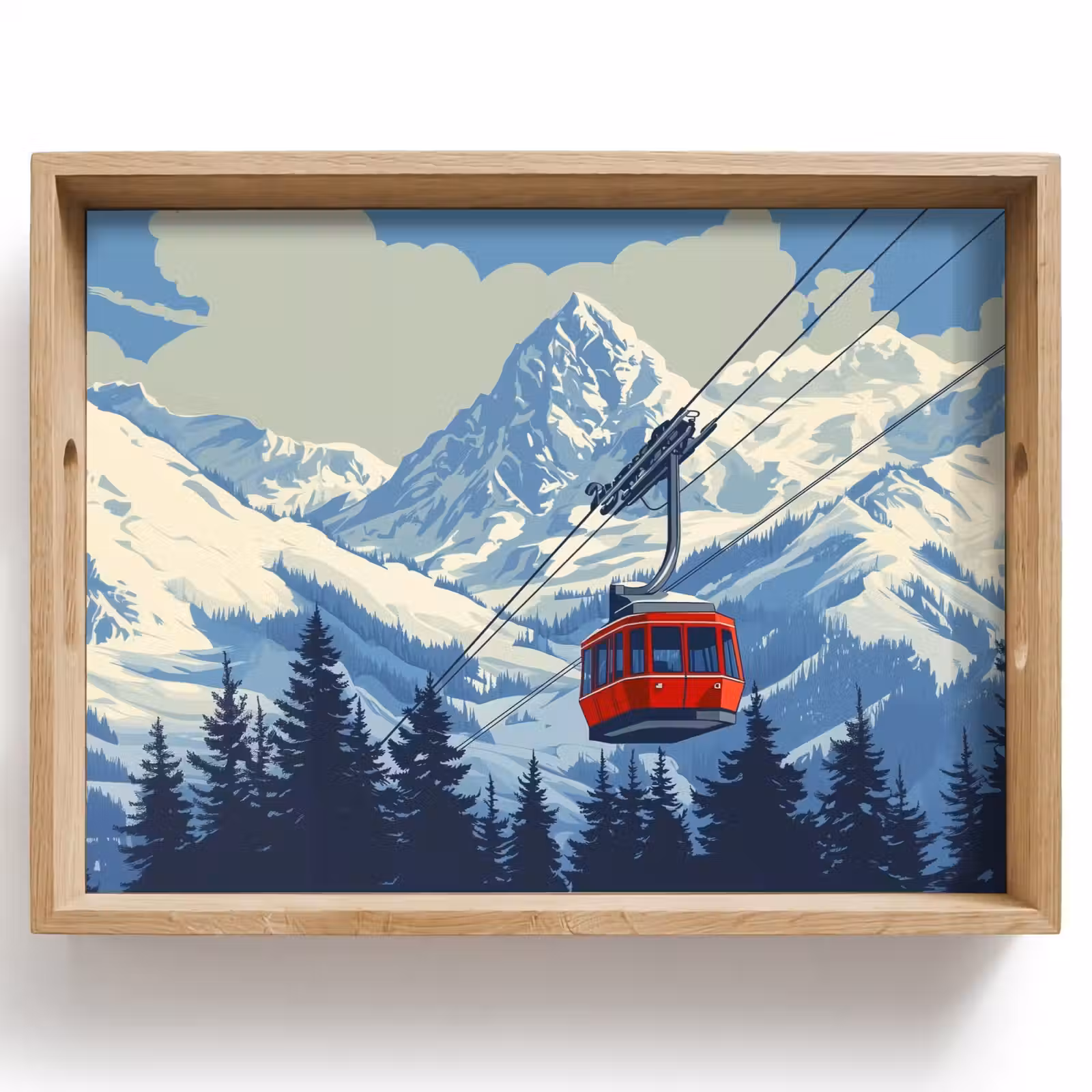 Tablett - Seilbahn - Schnee - Berglandschaften — 1
