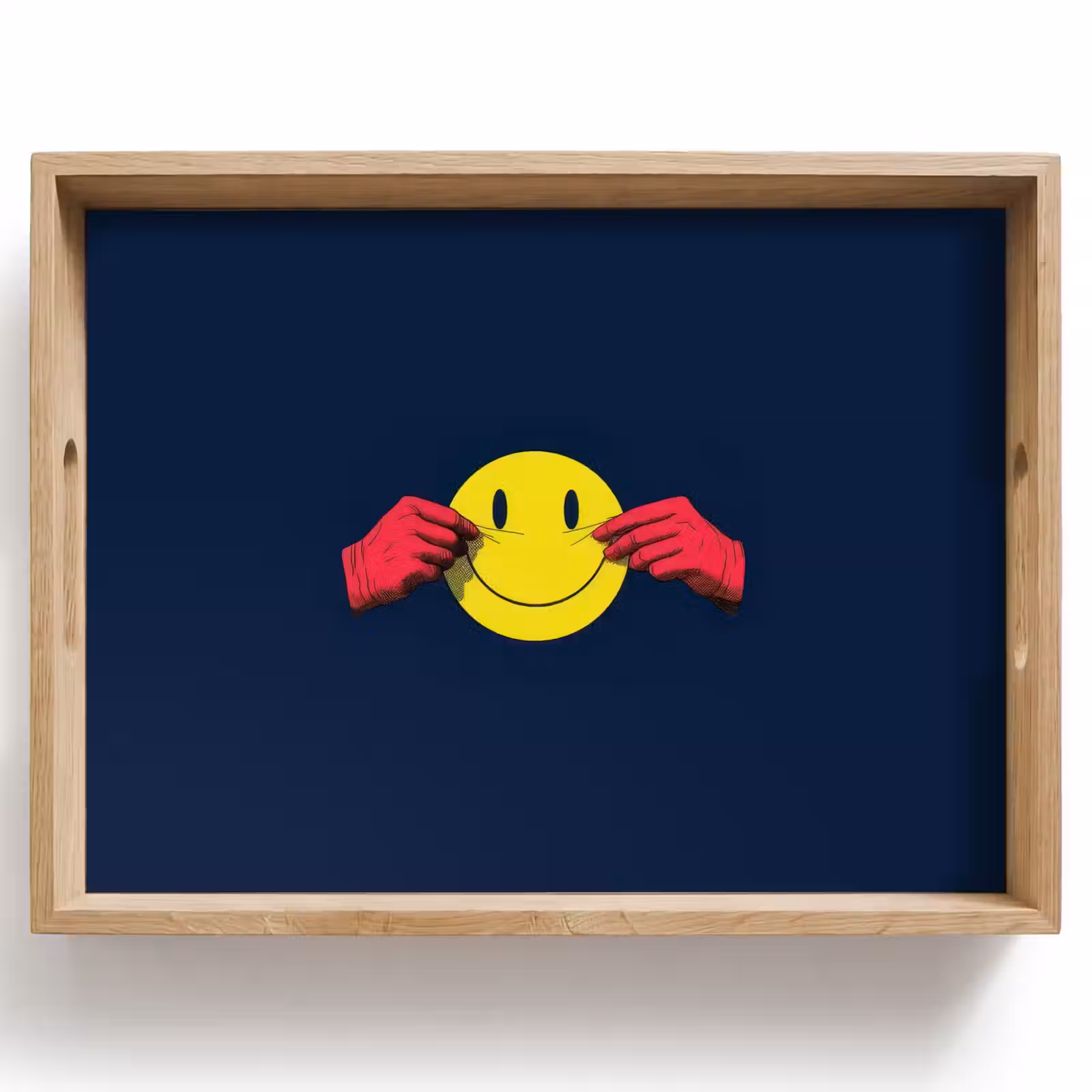 Tablett - Smiley - Gelb - Hände - Minimalistisch — 1