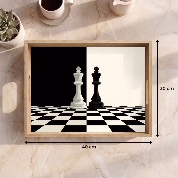 Tablett - Schachfiguren - König - Blockiert - Schwarz — 7