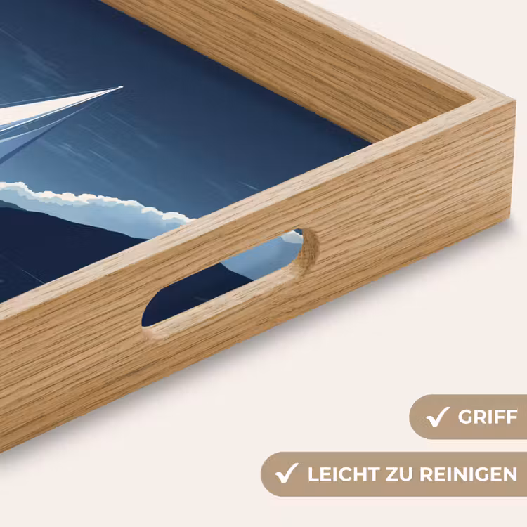 Tablett - Segelboot - Dunkle Berge - Stille — 8