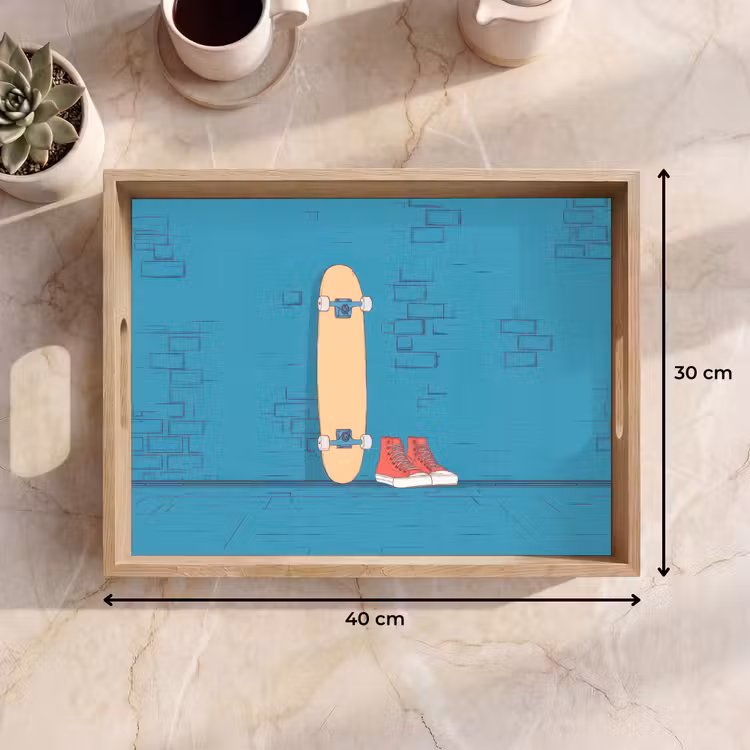 Tablett - Skateboard - Gymnastikschuhe - Rot - Minimalistisch — 7