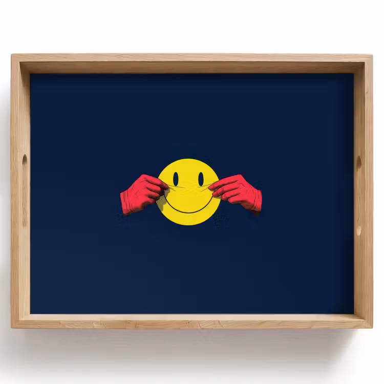 Tablett - Smiley - Gelb - Hände - Minimalistisch — 1